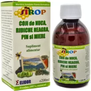 Sirop coji nuca ridiche neagra pin miere 200ml - ELIDOR