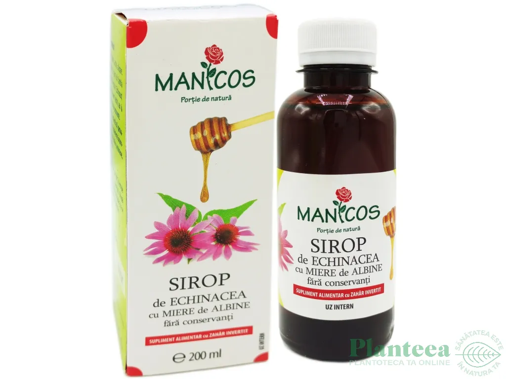 Sirop echinaceea miere 200ml - MANICOS