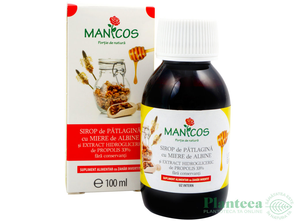 Sirop patlagina miere propolis 100ml - MANICOS