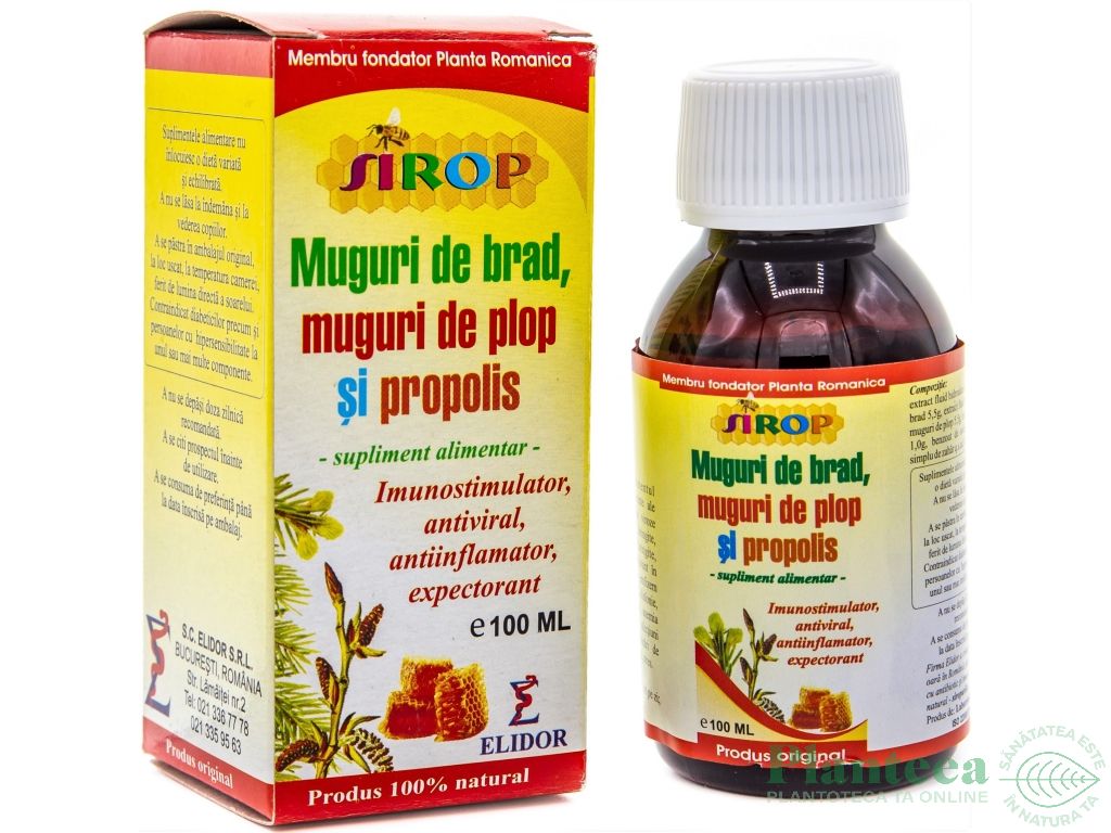 Sirop muguri brad plop propolis 100ml - ELIDOR