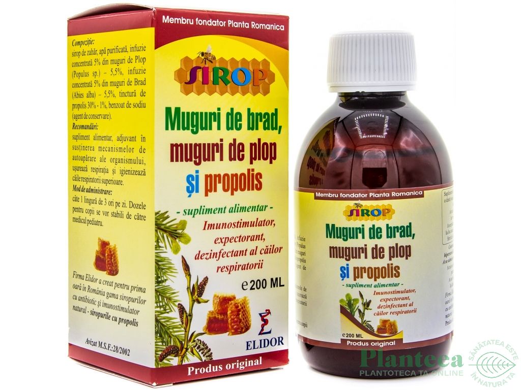 Sirop muguri brad plop propolis 200ml - ELIDOR