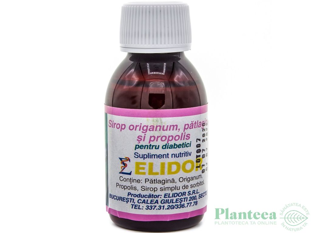 Sirop origanum patlagina propolis diabetici 100ml - ELIDOR