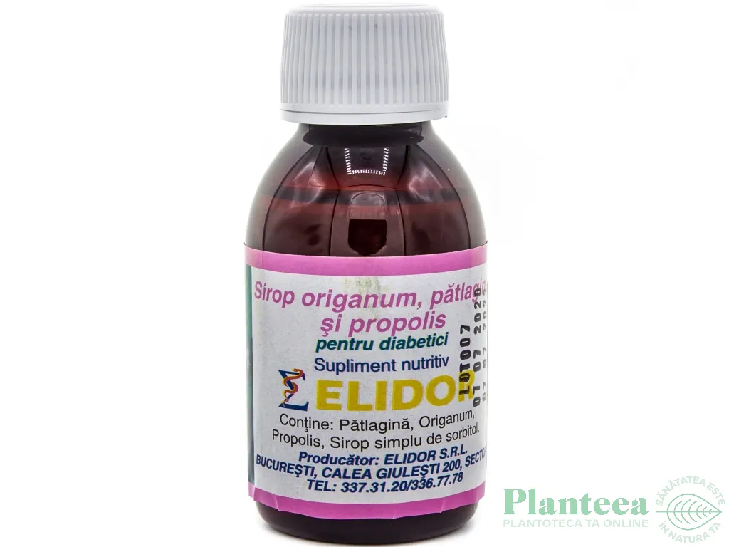Sirop origanum patlagina propolis diabetici 100ml - ELIDOR