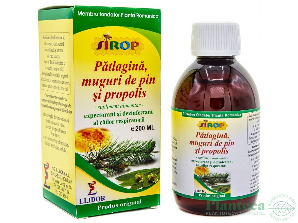 Sirop patlagina pin propolis 200ml - ELIDOR