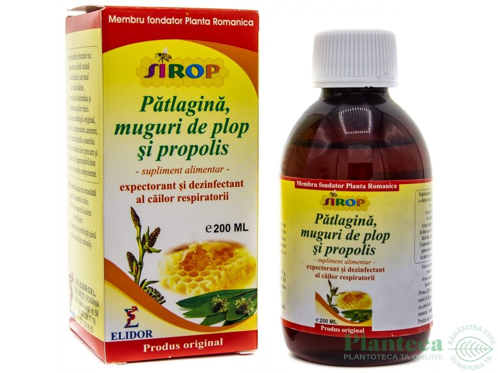 Sirop patlagina plop propolis 200ml - ELIDOR