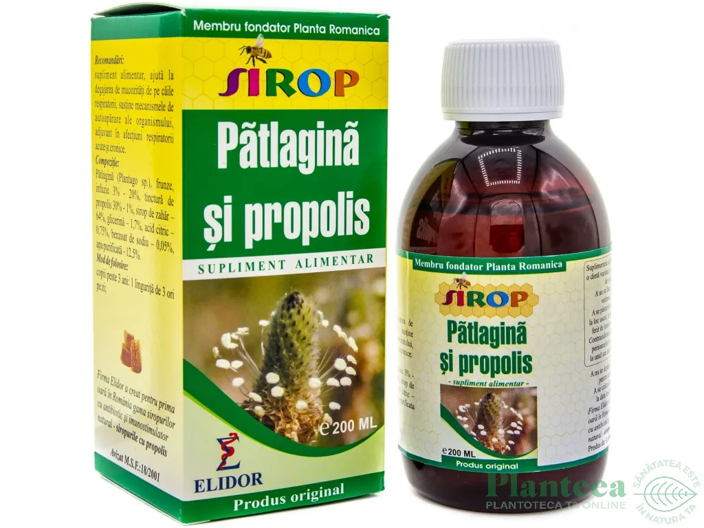 Sirop patlagina propolis 200ml - ELIDOR