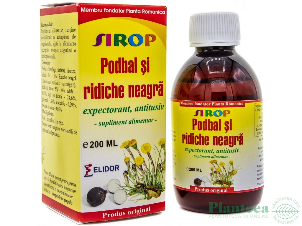 Sirop podbal ridiche neagra 200ml - ELIDOR