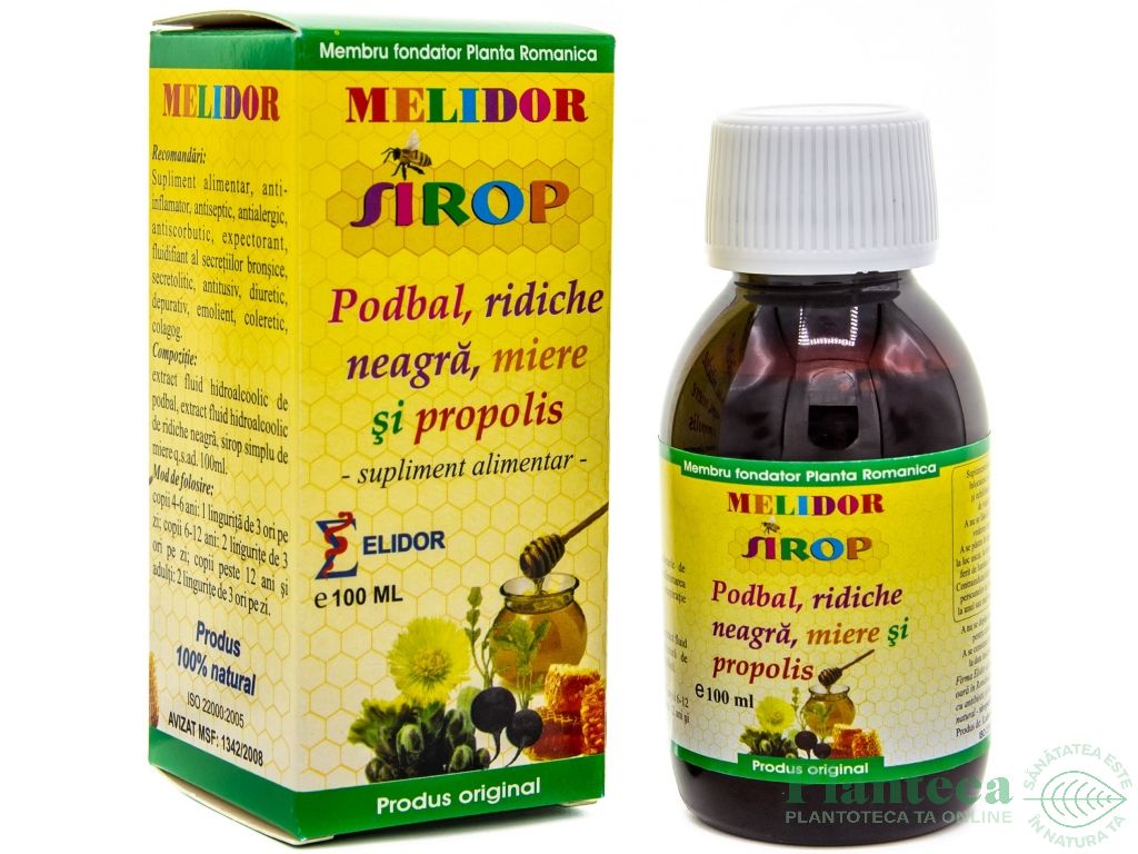 Sirop podbal ridiche neagra miere propolis 100ml - ELIDOR