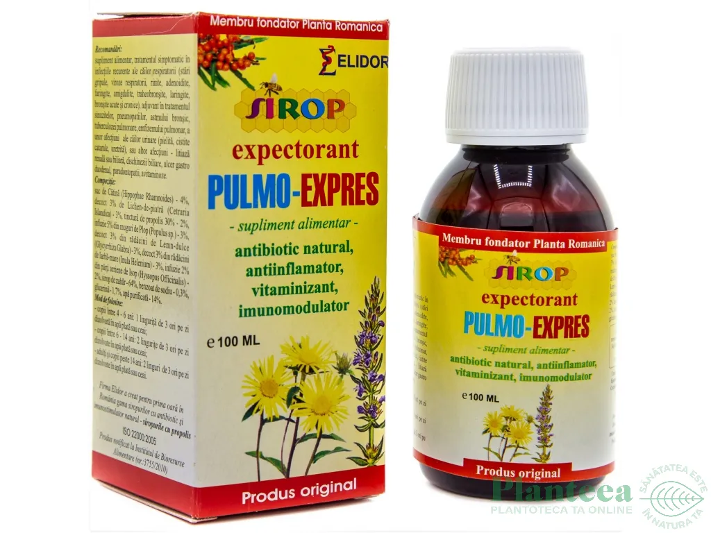 Sirop PulmoExpres [Expectorant Antibiotic natural] 100ml - ELIDOR
