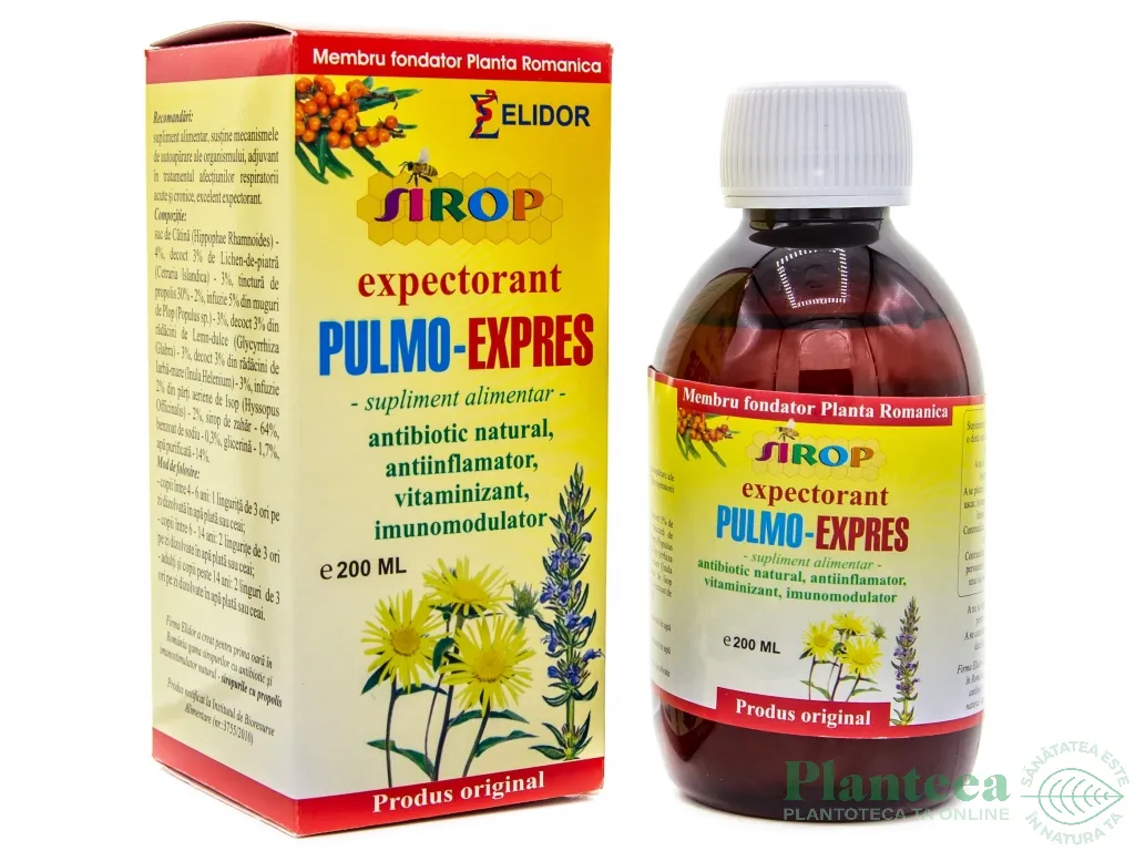Sirop PulmoExpres [Expectorant Antibiotic natural] 200ml - ELIDOR