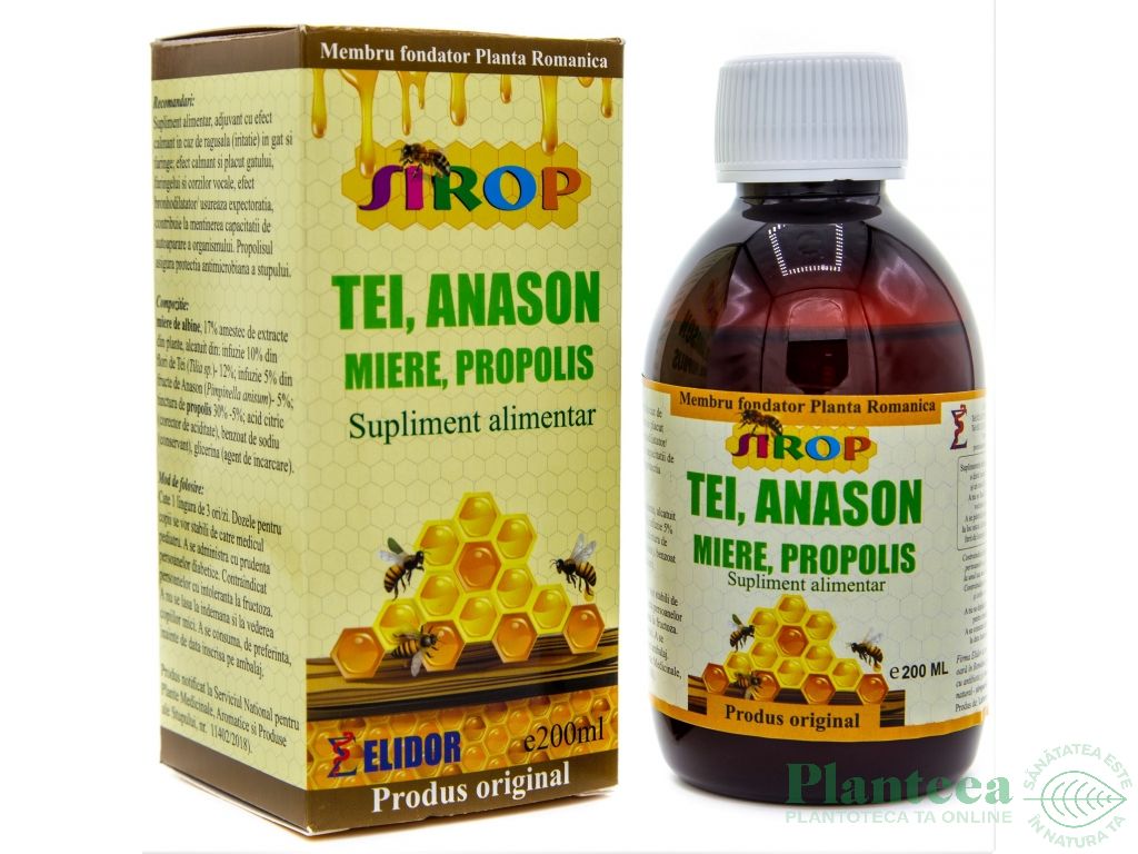 Sirop tei anason miere propolis 200ml - ELIDOR