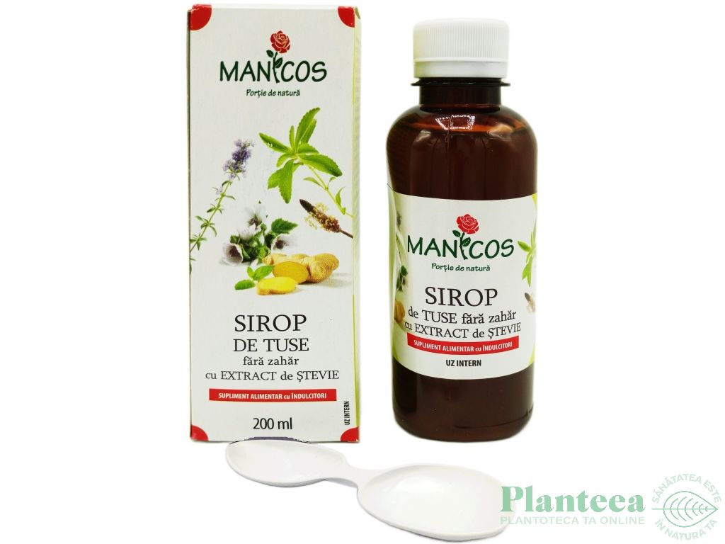 Sirop tuse fara zahar 200ml - MANICOS