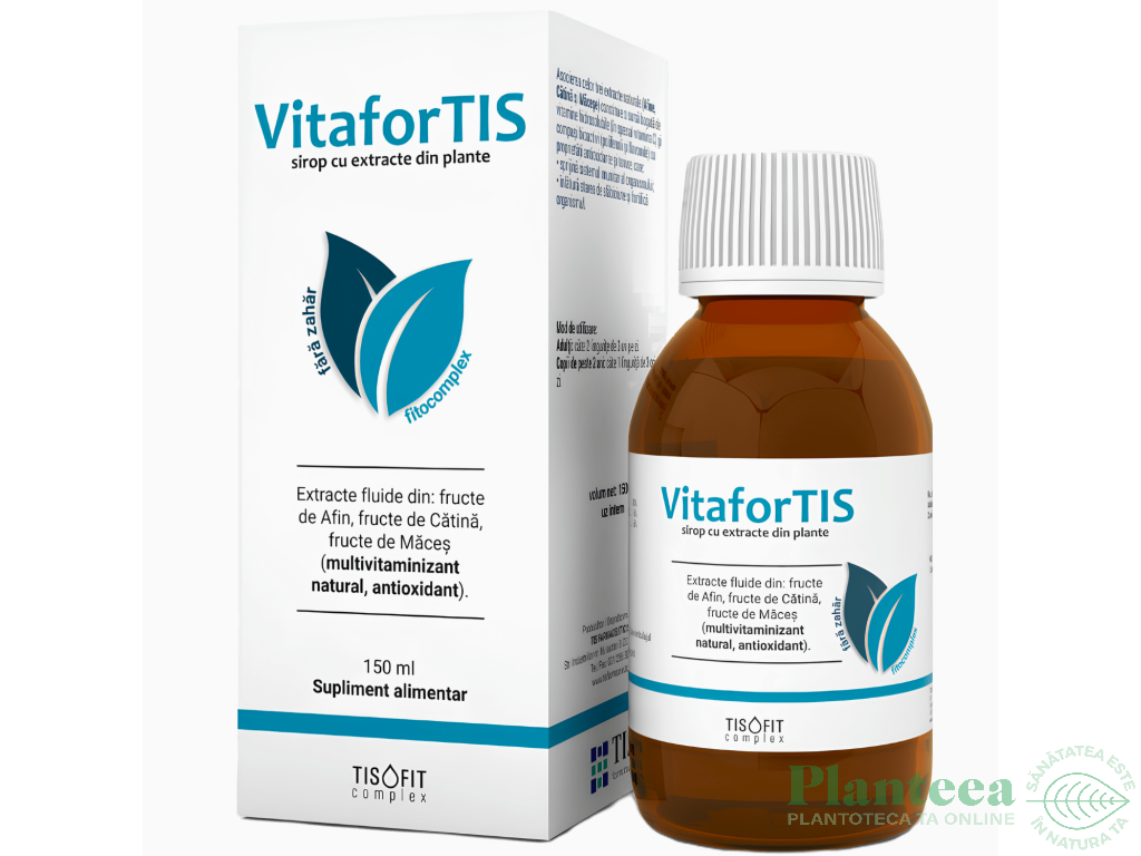Sirop fitocomplex afine catina macese VitaforTis TisoFit 150ml - TIS
