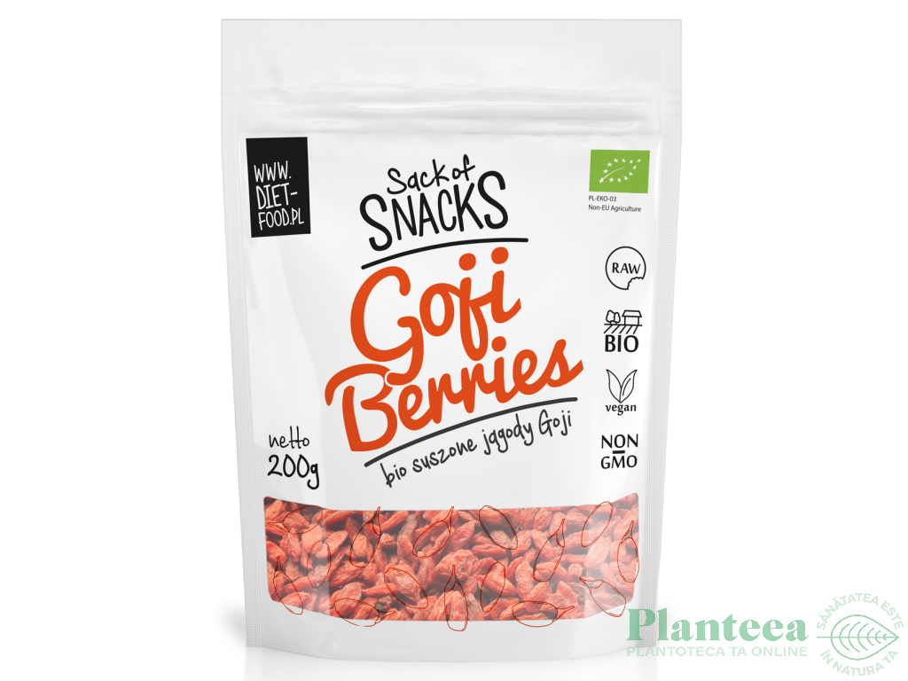 Goji fructe uscate bio 200g - DIET FOOD