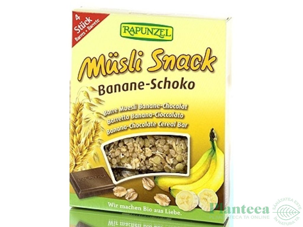 Batoane musli banana ciocolata eco 4x26g - RAPUNZEL