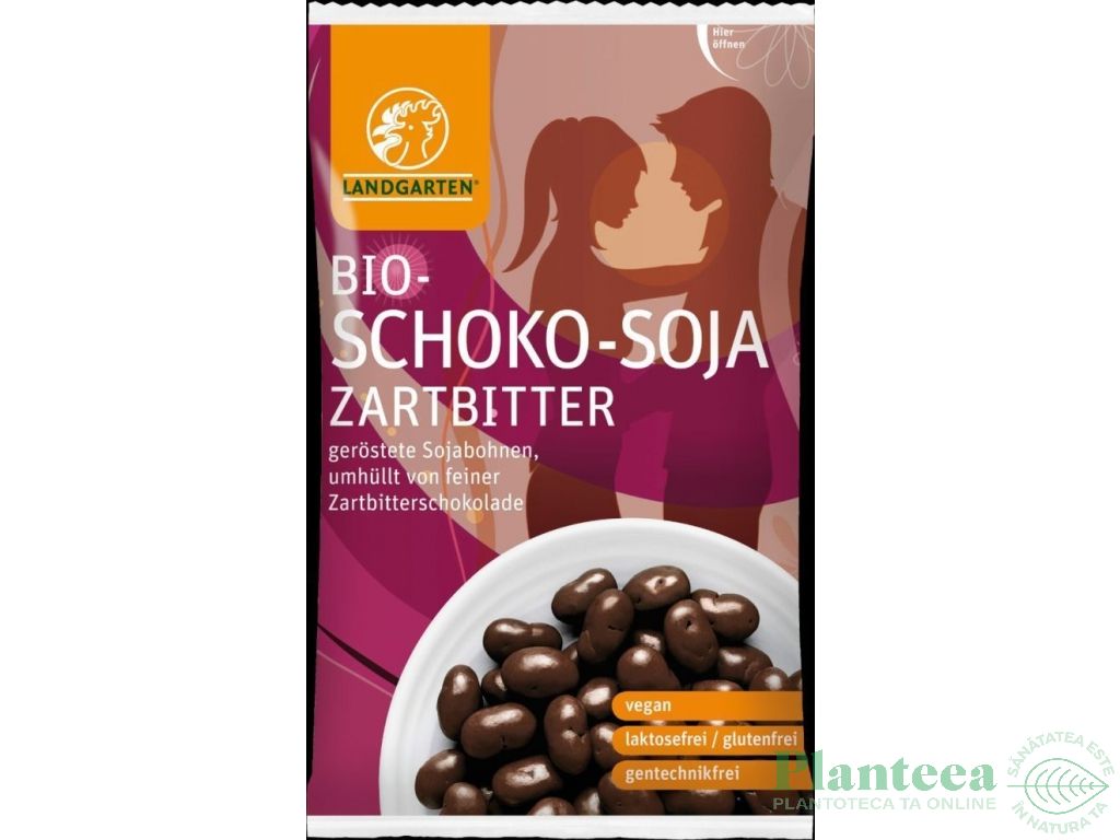 Boabe soia invelite ciocolata amaruie eco 55g - LANDGARTEN