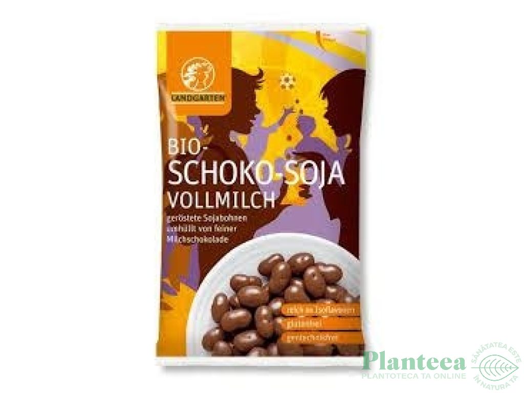 Boabe soia invelite ciocolata lapte eco 55g - LANDGARTEN