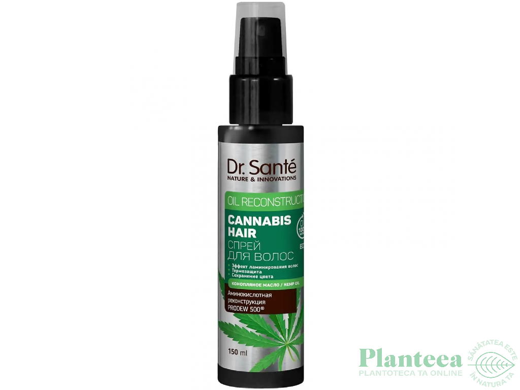 Spray par reconstructor protectie termica laminare ulei canepa Natural Therapy 150ml - DR SANTE