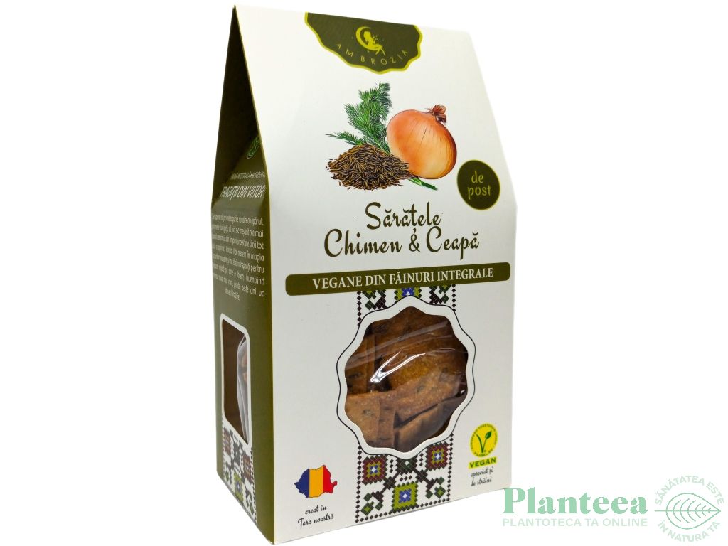 Saratele vegane integrale chimen ceapa 107g - AMBROZIA