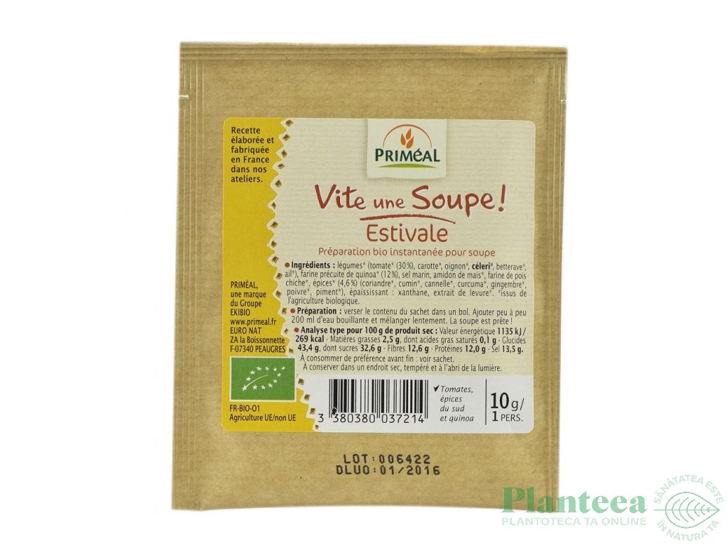 Supa de vara quinoa plic eco 10g - PRIMEAL