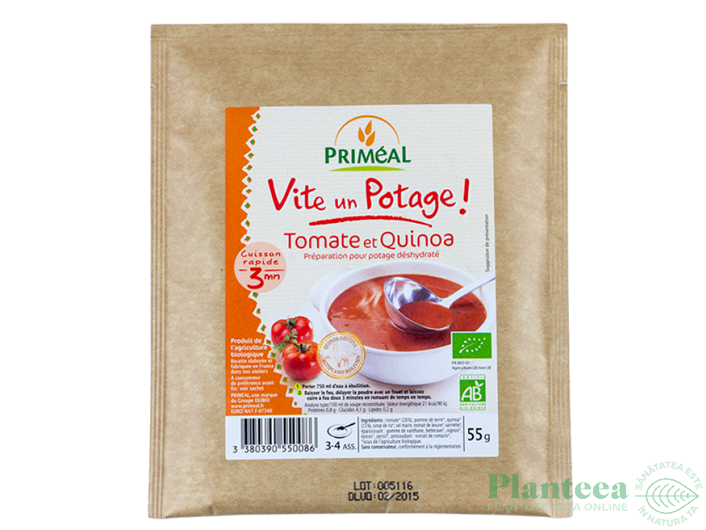 Supa tomate quinoa plic eco 55g - PRIMEAL