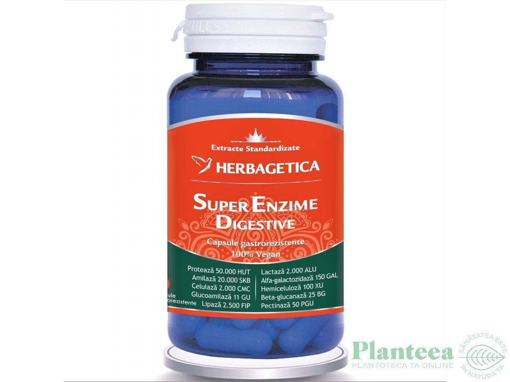 Super enzime digestive 30cps - HERBAGETICA