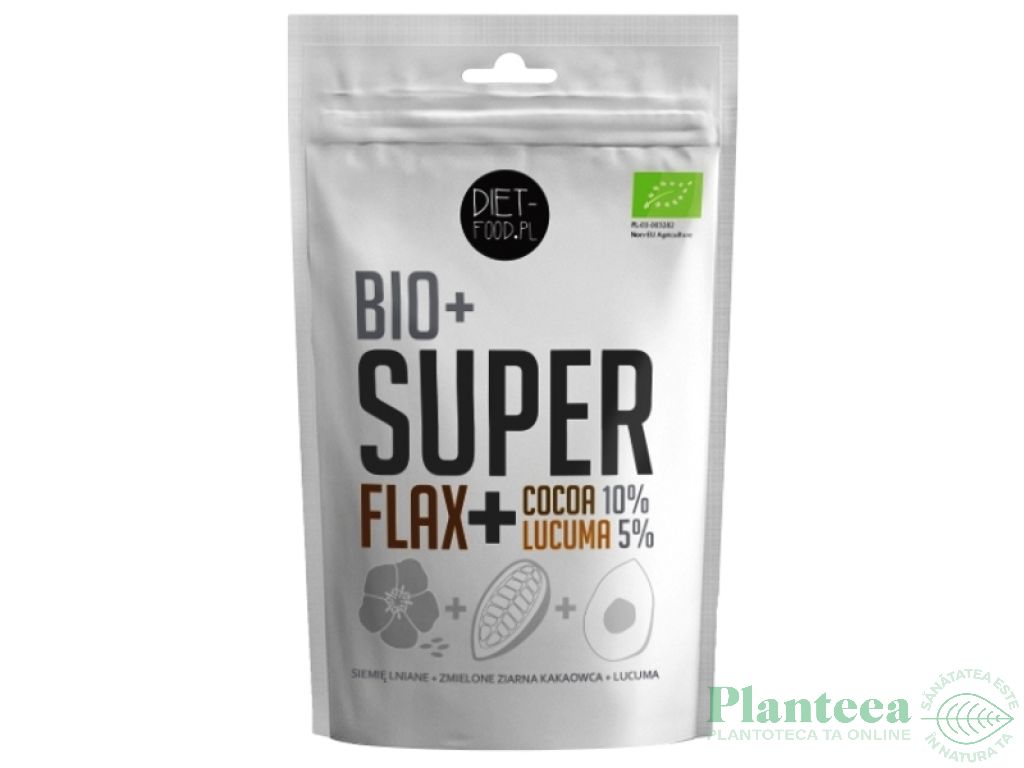 Pulbere seminte in cacao lucuma Super Bio+ 200g - DIET FOOD