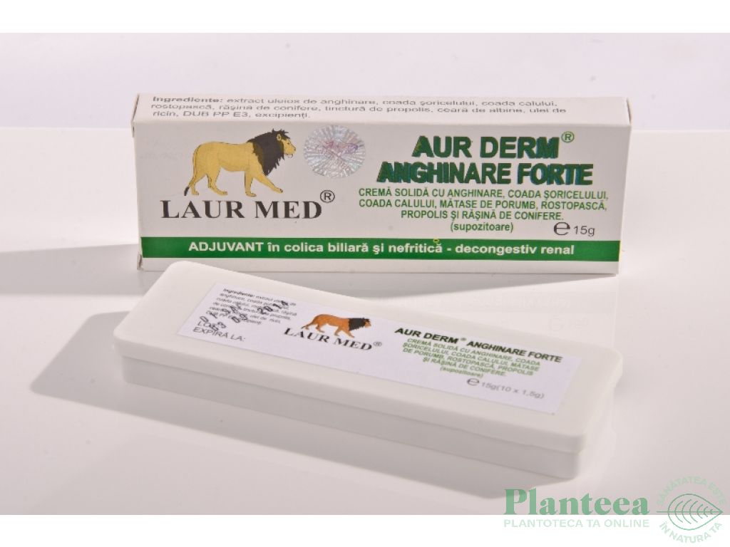 Supozitoare anghinare forte Aur Derm 10x1,5g - LAUR MED