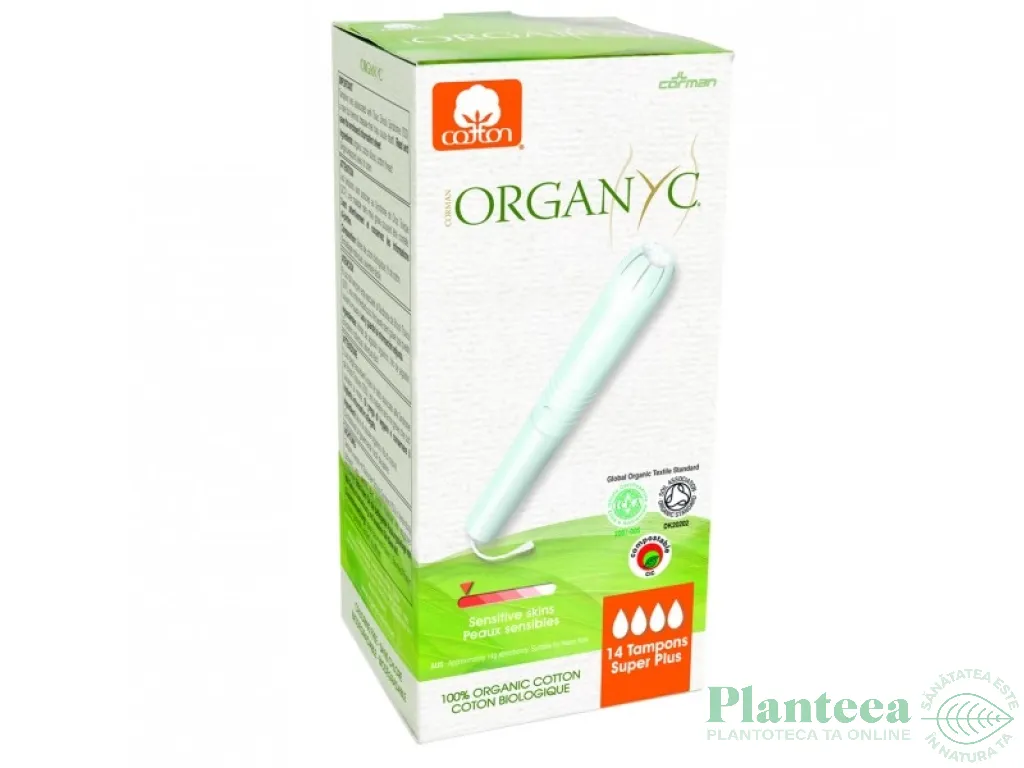 Tampoane interne bumbac super aplicator 14b - ORGANYC