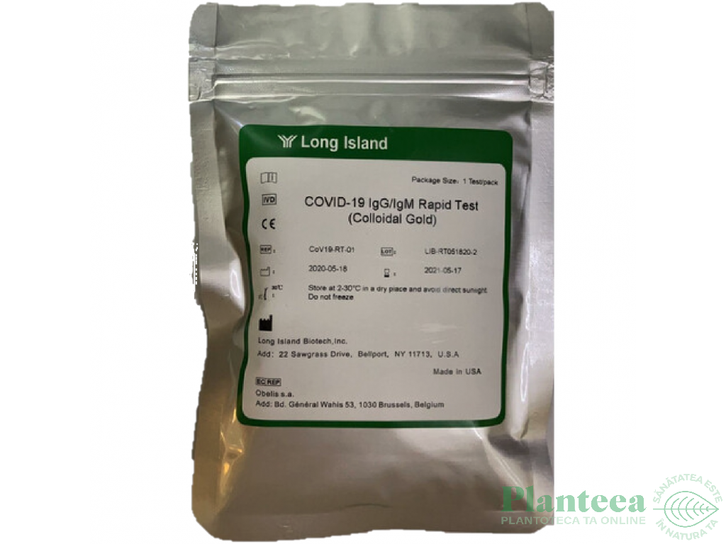 Test rapid anticorpi IgM IgC Covid 19 1b - LONG ISLAND BIOTECH