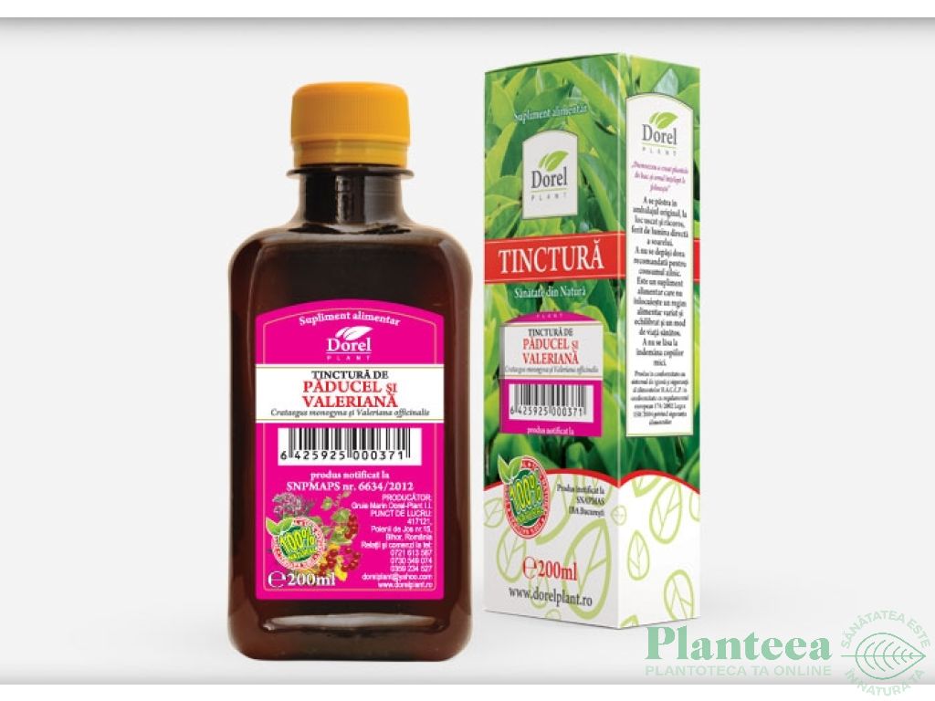 Tinctura paducel flori frunze valeriana 200ml - DOREL PLANT