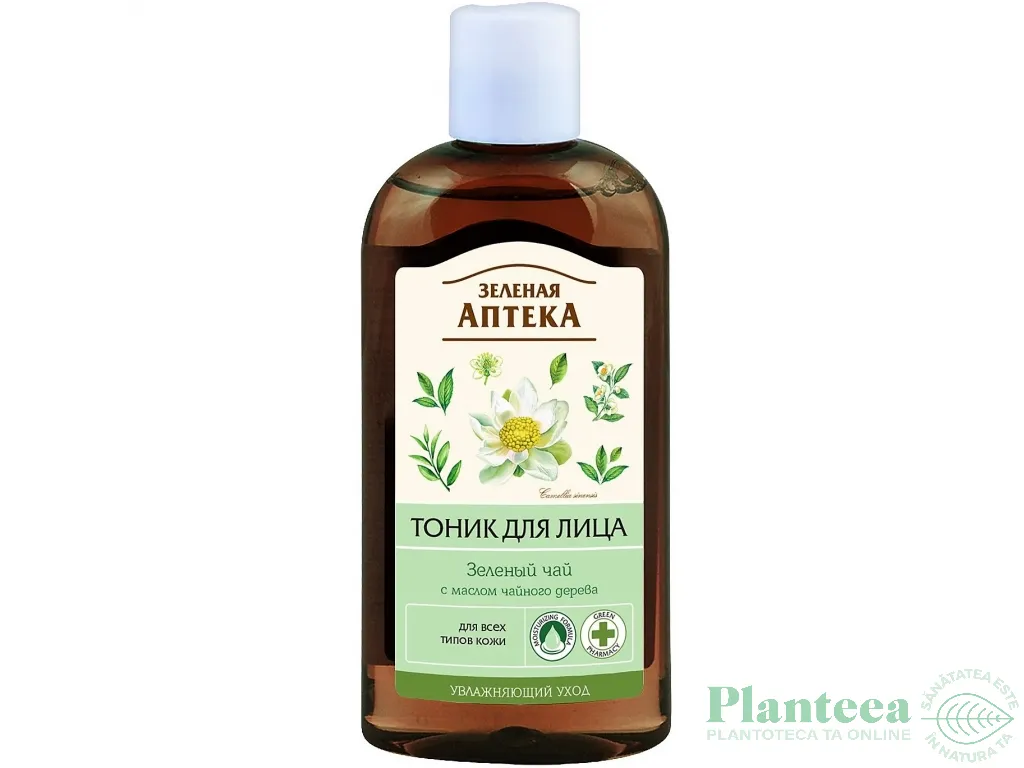Tonic facial ceai verde toate tipurile ten 200ml - ZELENAYA APTEKA
