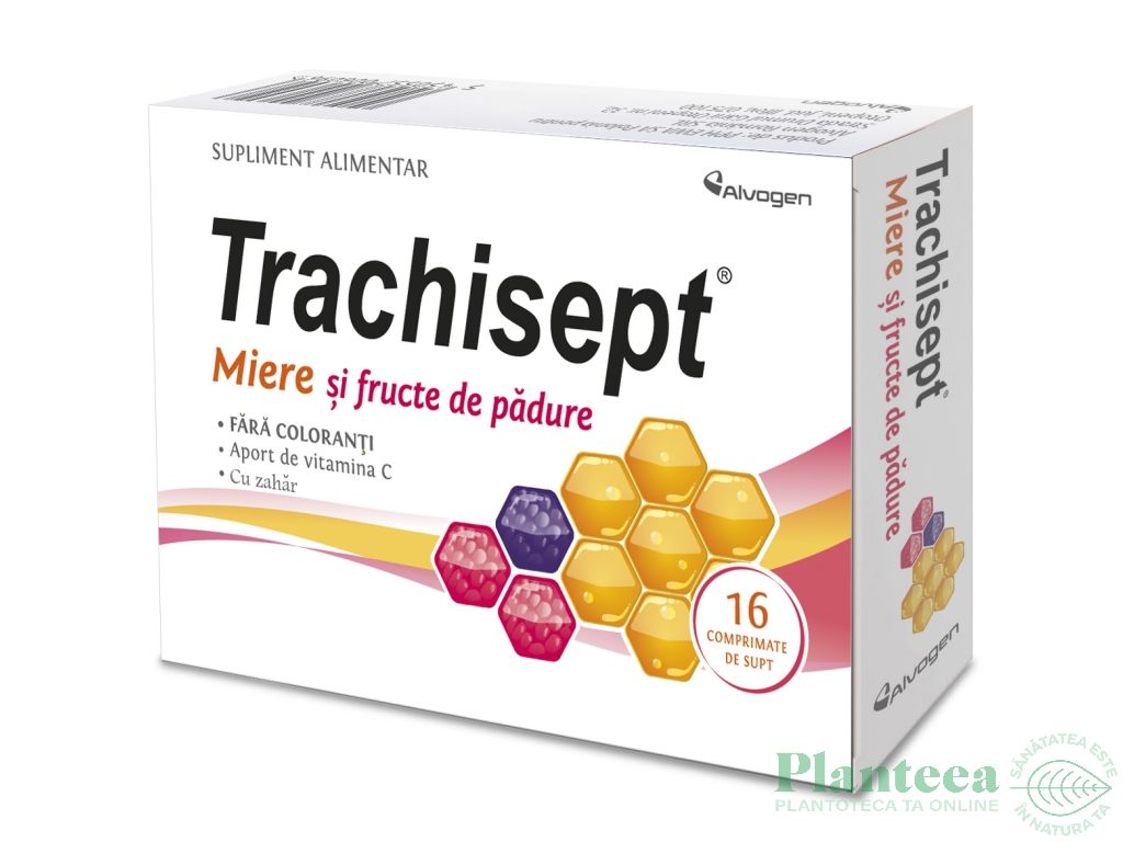 Trachisept miere fructe padure 16cp - ALVOGEN