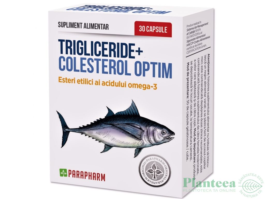 Trigliceride colesterol optim 30cps - PARAPHARM