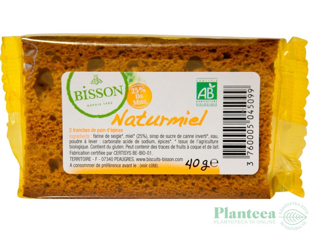 Turta dulce miere Naturmiel eco 2x20g - BISSON