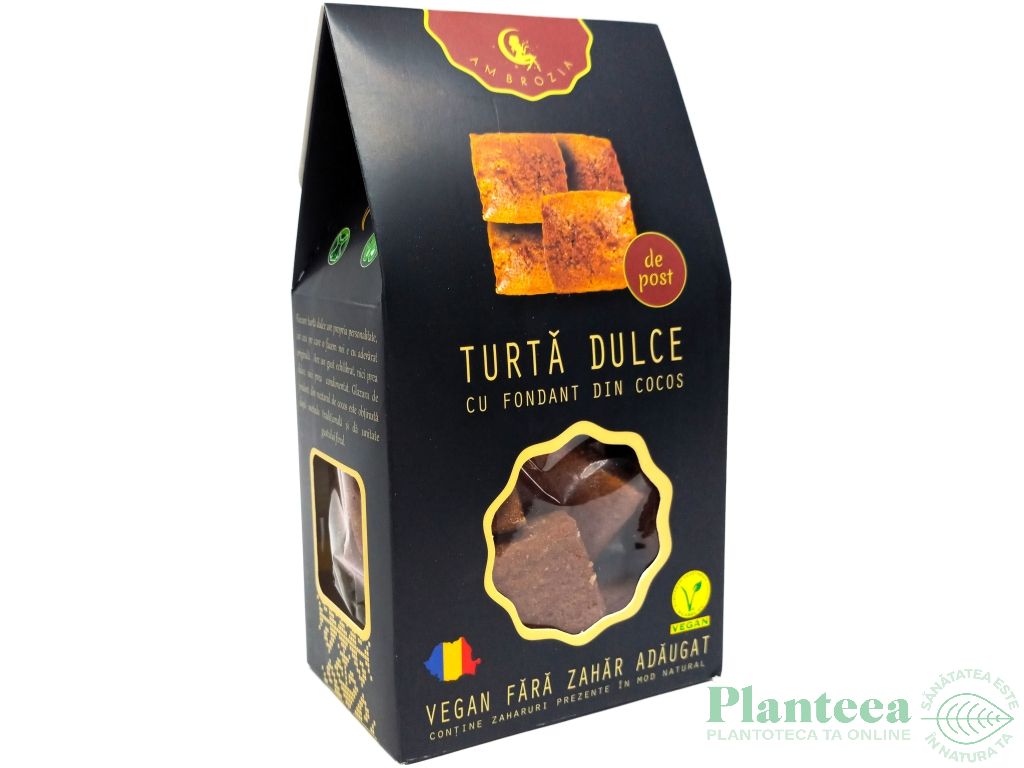 Turta dulce vegana fondant cocos fara zahar 130g - AMBROZIA