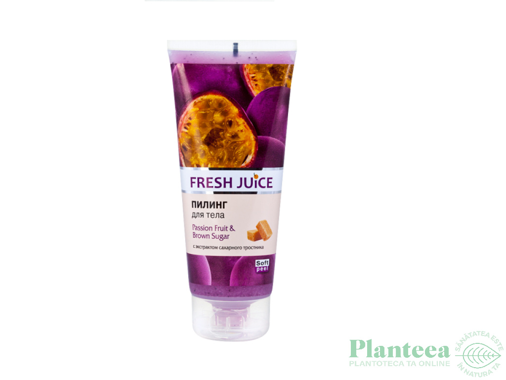 Exfoliant corporal fructele pasiunii zahar brun 200ml - FRESH JUICE