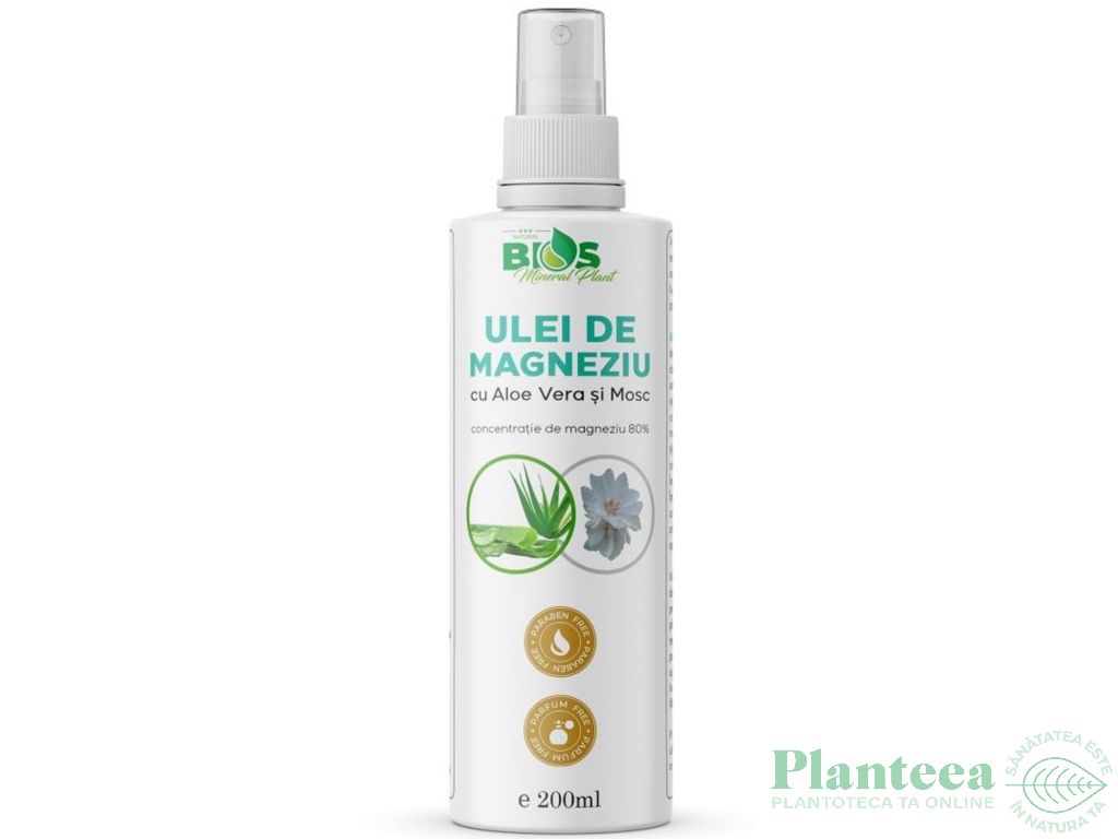 Ulei magneziu aloe vera mosc uz extern 200ml - BIOS MINERAL