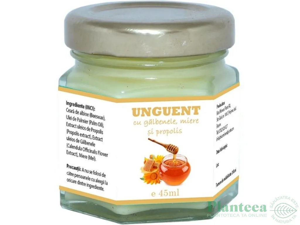 Unguent galbenele miere propolis 45ml - BIOS MINERAL