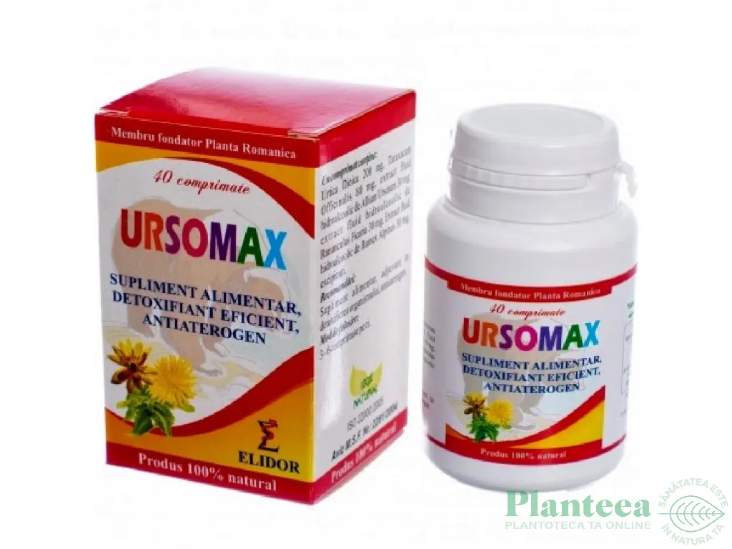 UrsoMax [Detoxifiant eficient AntiAterogen] 40cp - ELIDOR