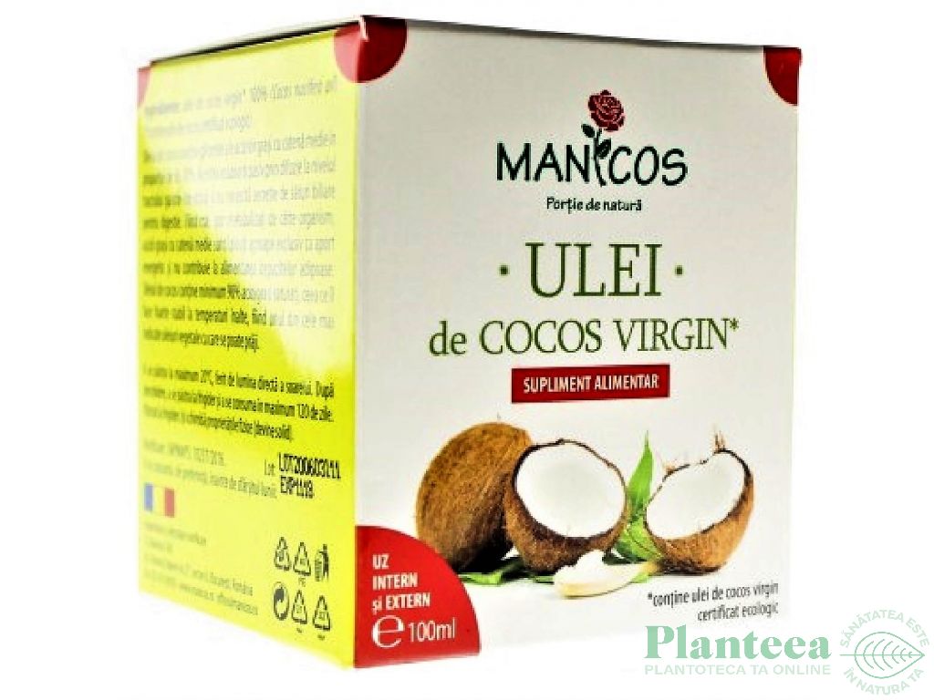 Ulei cocos virgin 100ml - MANICOS