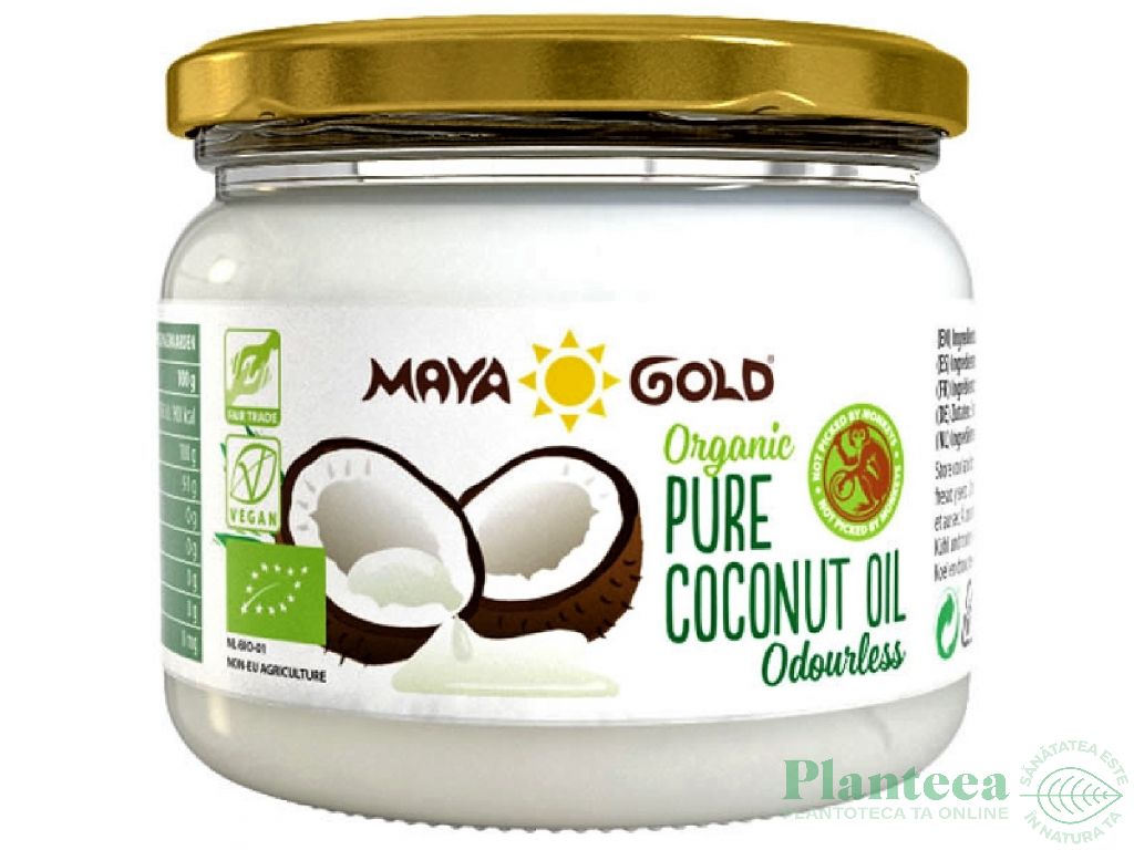 Ulei cocos dezodorizat bio 250g/280ml - MAYA GOLD