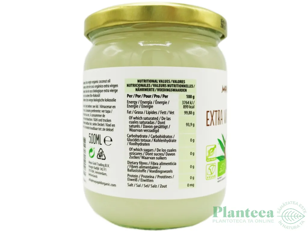 Ulei cocos extravirgin eco 500ml - MAYA GOLD