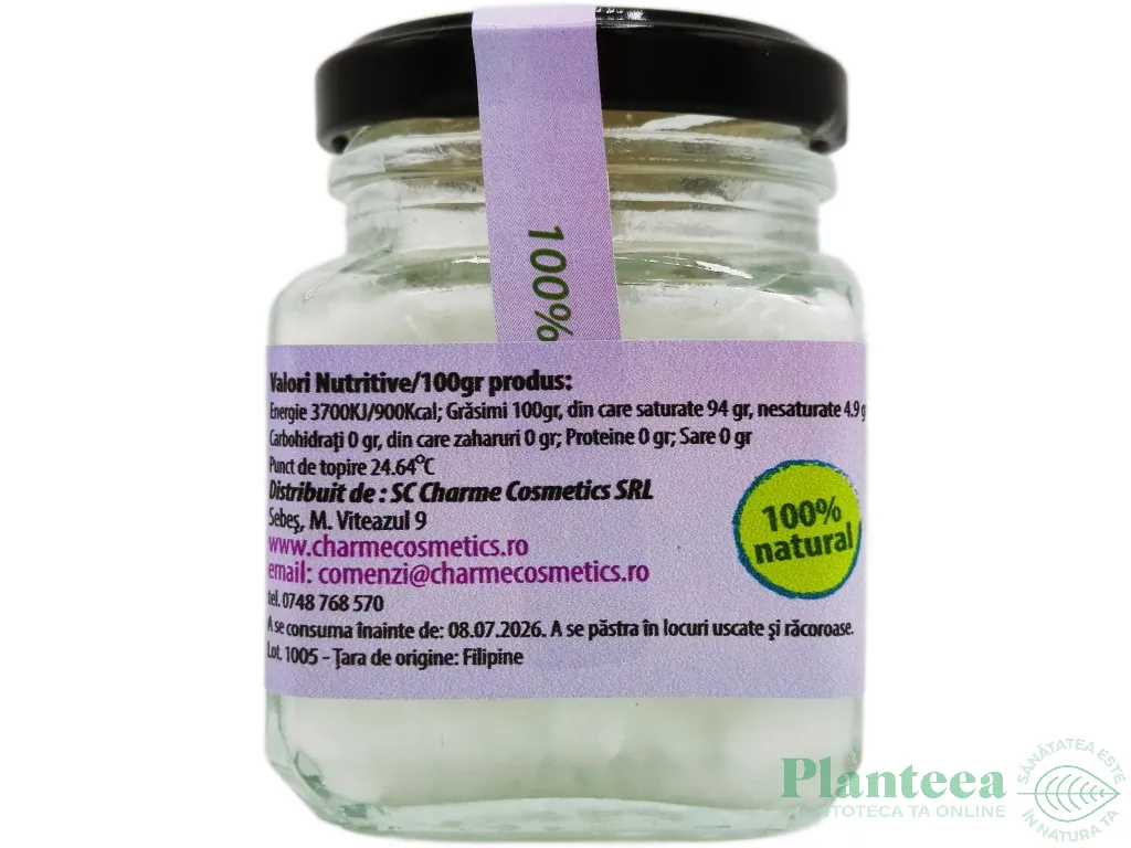 Ulei cocos presat la rece 100ml - CHARME