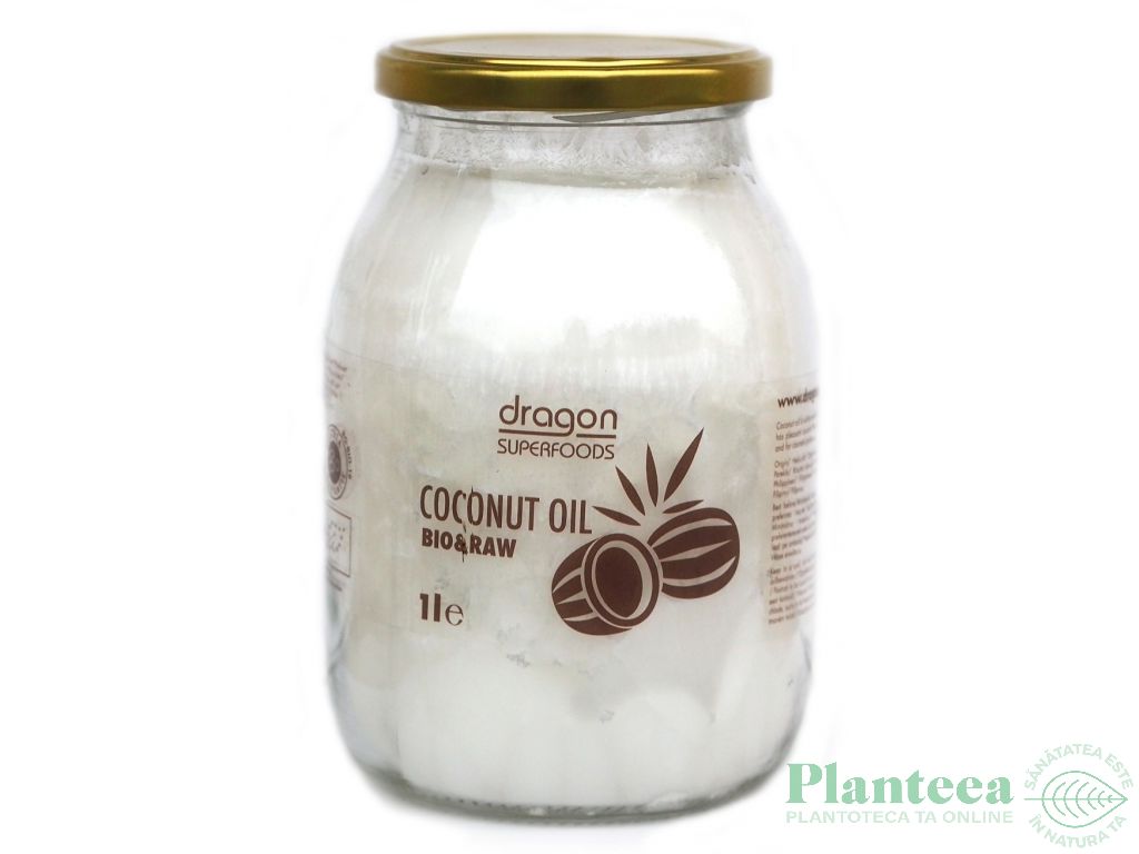 Ulei cocos virgin raw bio 1L - DRAGON SUPERFOODS