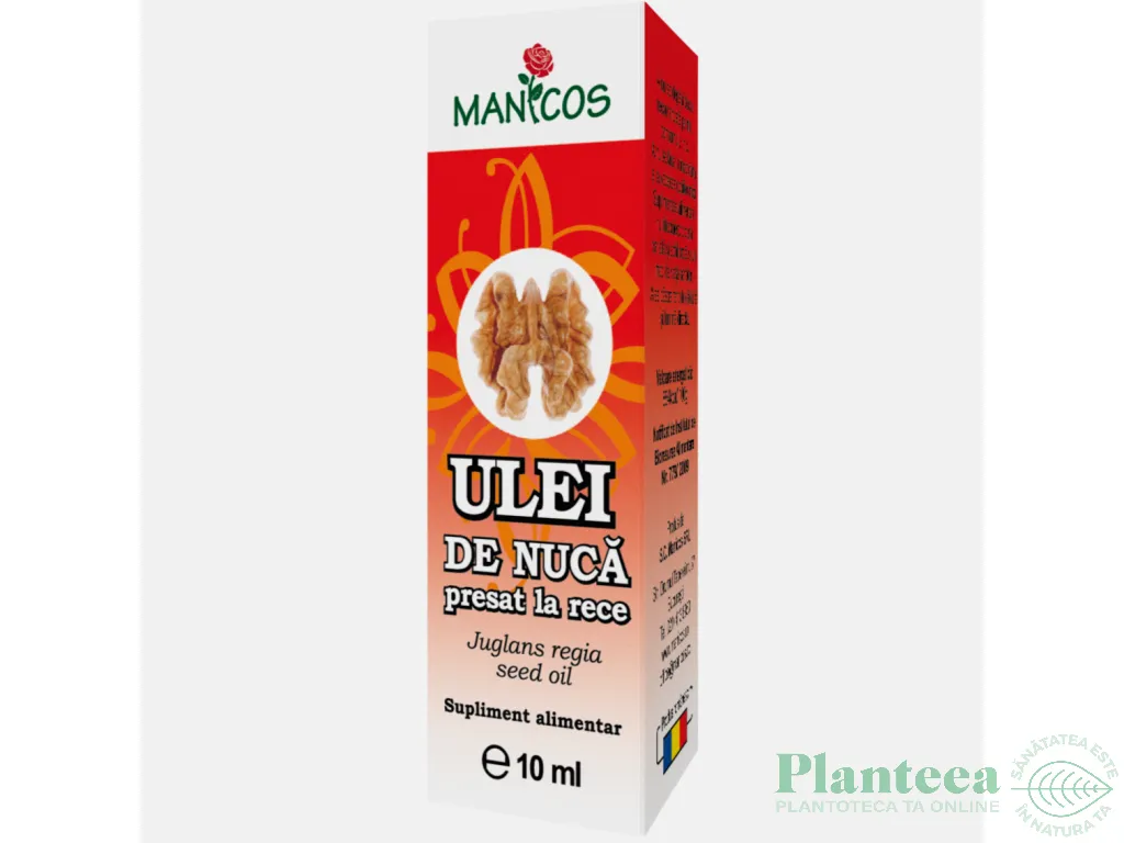 Ulei nuca presat la rece 10ml - MANICOS
