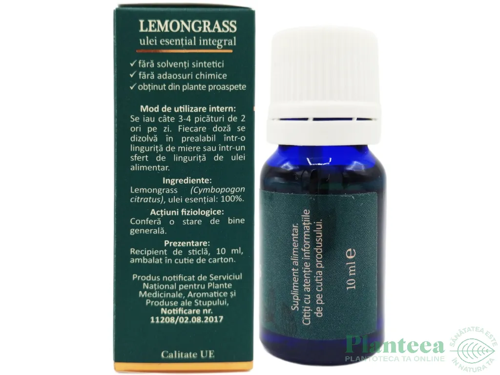 Ulei esential integral lemongrass 10ml - LIFE