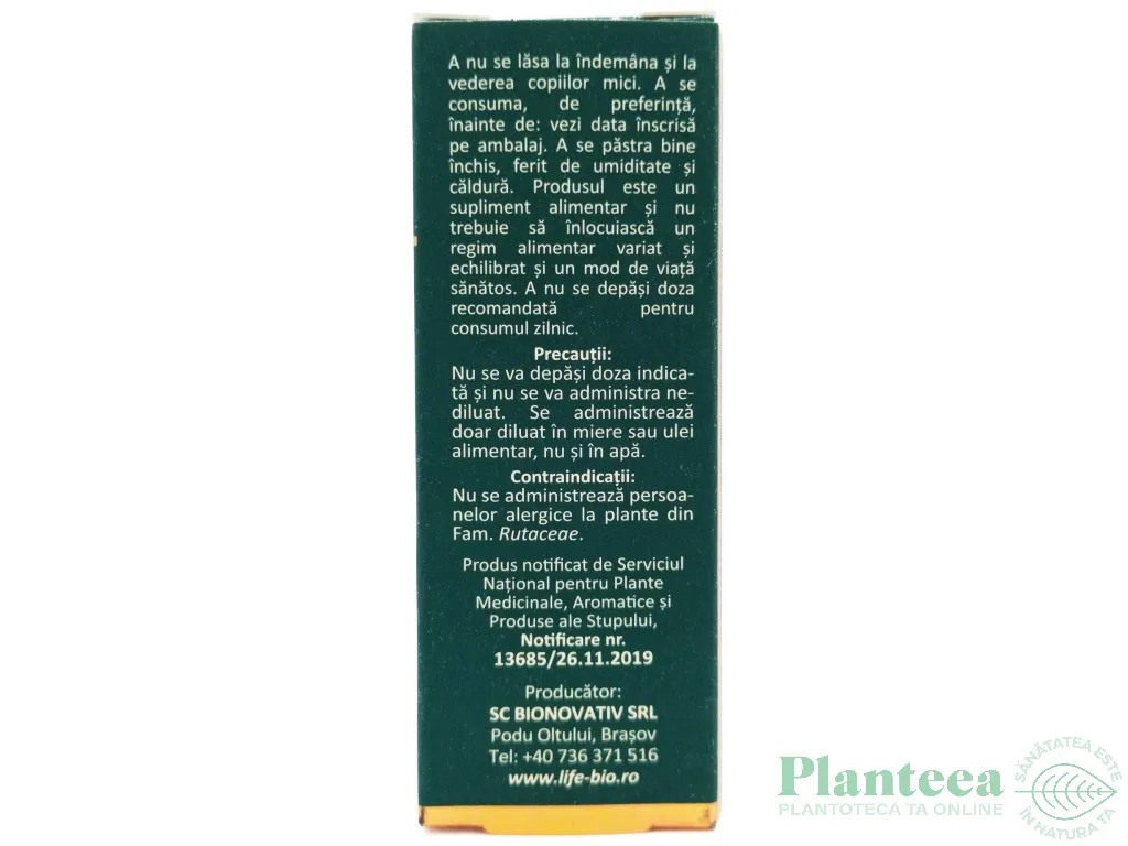 Ulei esential integral portocala dulce valencia raw 10ml - LIFE