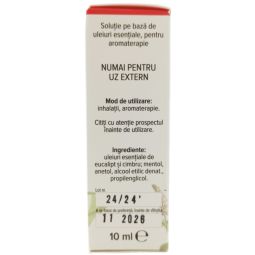 Ulei inhalant Hapciu [raceala gripa] usureaza respiratia 10ml - FARES