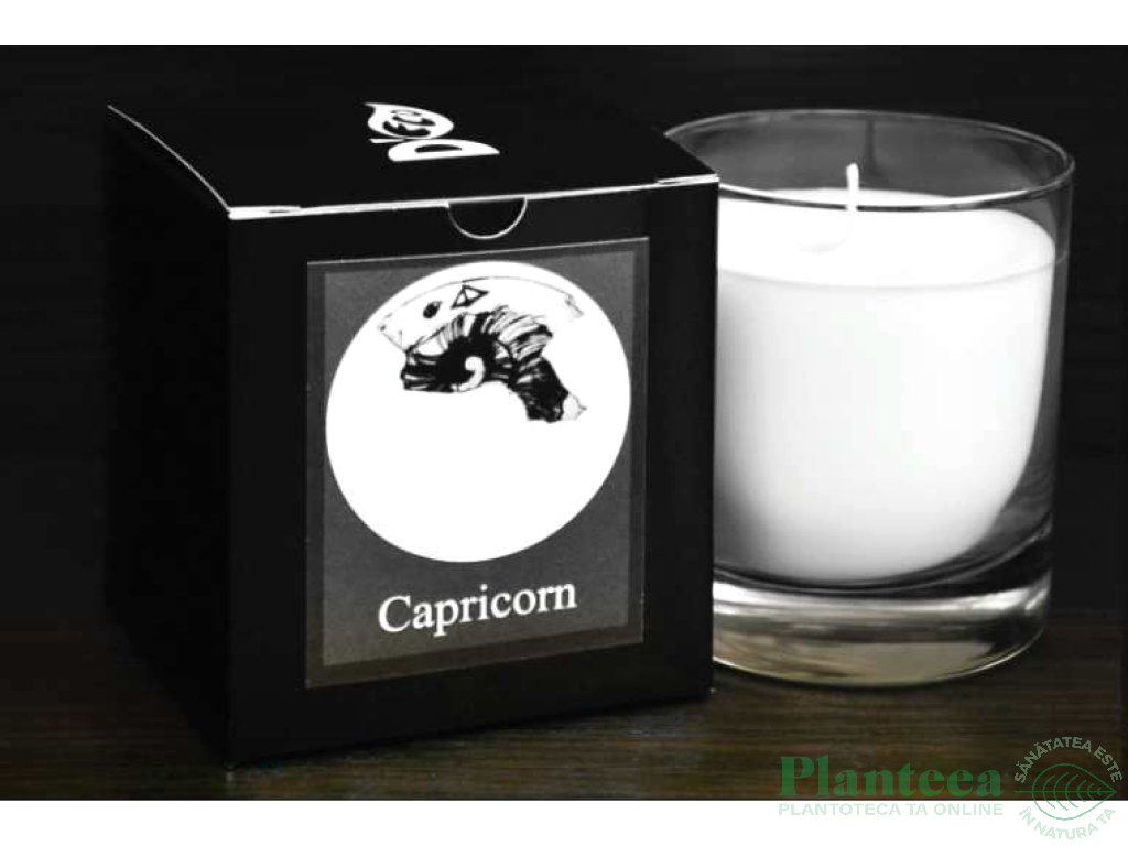 Candela sticla ceara soia Zodiac Capricorn 130g - D`ECO